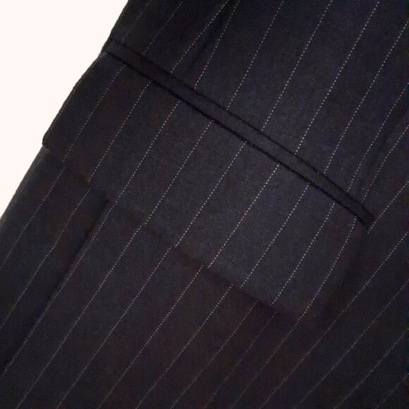 NAUTICA Charcoal Grey 100% Wool Men's Pinstripe Blazer Nelson Made in Canada 40R - Picture 2 of 7